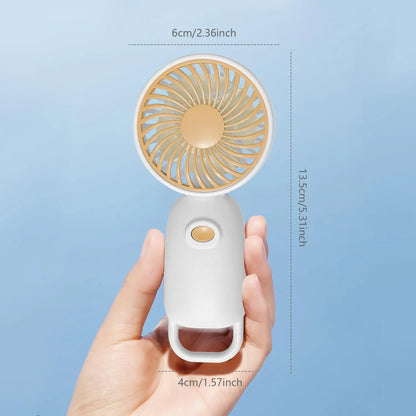 Mini Portable Fan Cute Handheld USB Rechargeable Battery Operated Lightweight Small Personal Fans with 3 Speeds for Outdoor