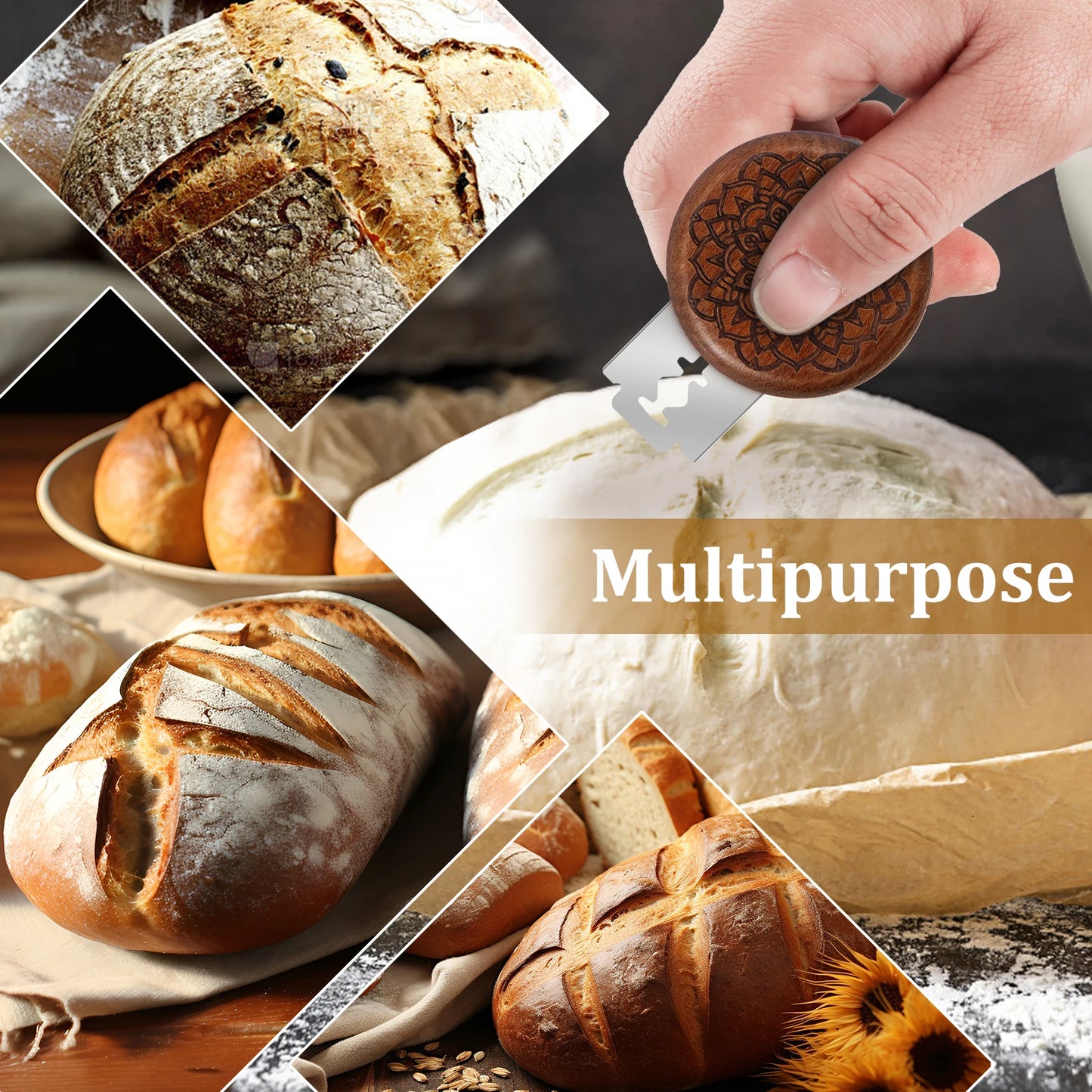 Wooden Bread Knife Bread Bakery Lame Tools French Bread Scorer Baking Source Dough Bread Knife Cutter Tools DIY Sourdough Bread