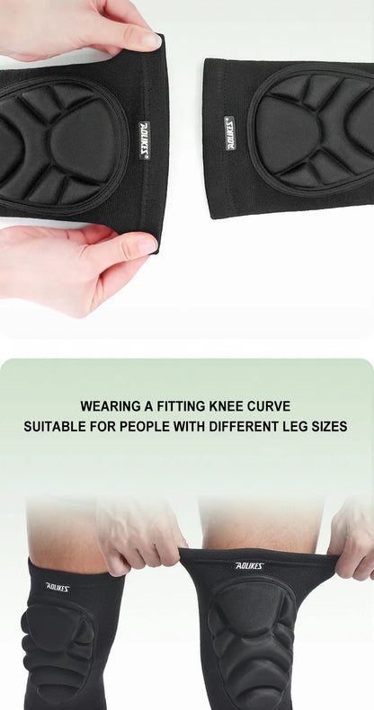 AOLIKES 1Pair Knee Elbow Pads, Thick Sponge Collisioned Kneepads for Work, Basketball Wrestling Football Volleyball Cycling