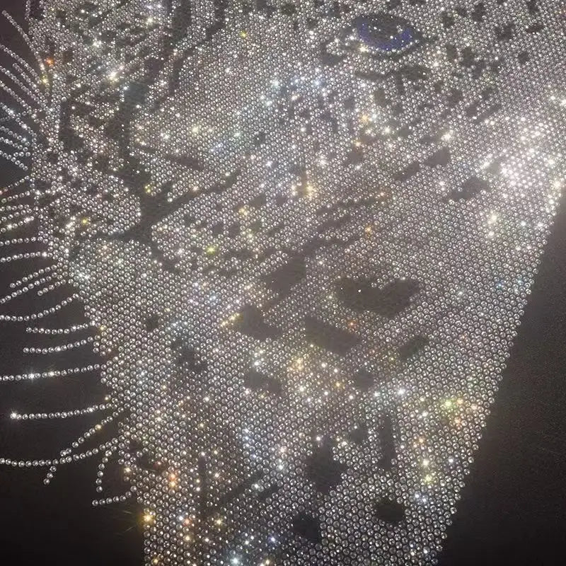 Hot-Fix Leopard Rhinestone Apparel | Sparkling Animal Print Clothing | Edgy Crystal Design