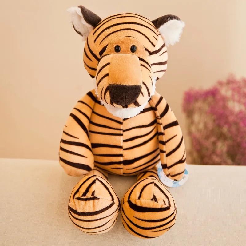 Stuffed Plush Animals Toys Soft Dolls Jungle Lion Elephant Tiger Dog Fox Monkey Deer Children Gift Kawaii Baby Kids Hobbie Toys