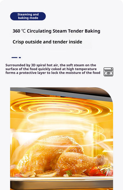 High-end smart air fryer, baking and frying dual-purpose, fully automatic and efficient touch-screen air steam oven for commerci