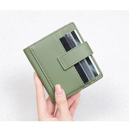 RFID Anti-blocking Wallet for Women, Multi-Card, Credit Card Bag, Lightweight and Simple, Short Buckle, Small, Fashion Wallet