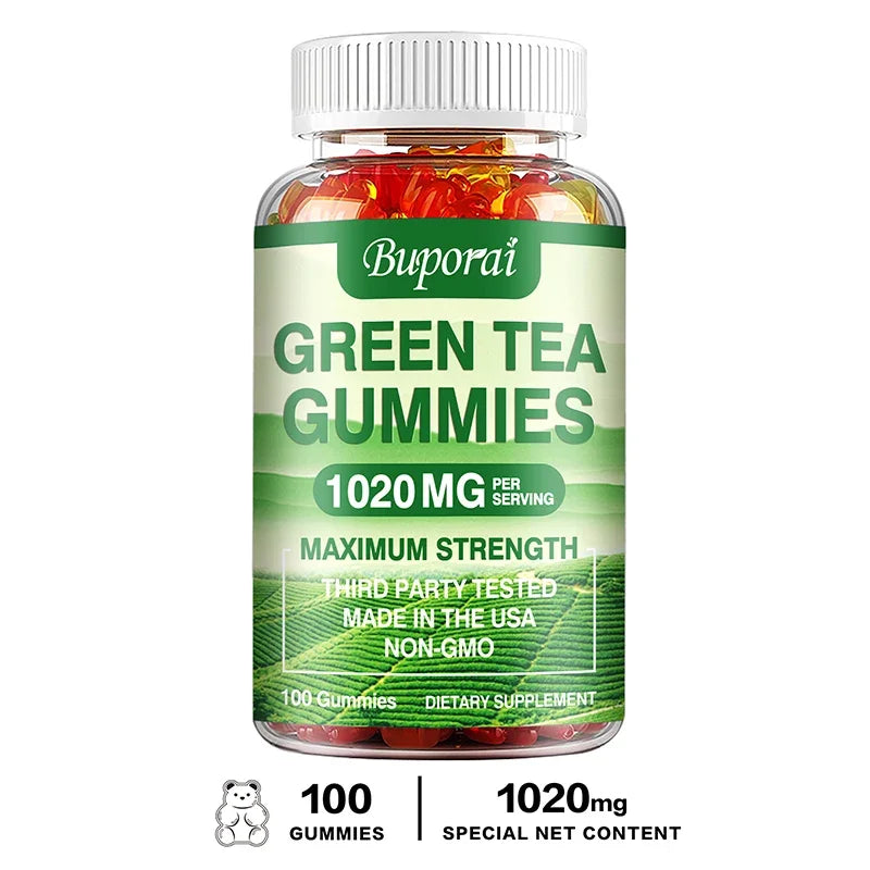 Green Tea Fat Gummies - Burn and Suppress Fat, Control Appetite, Weight, Intestinal Health