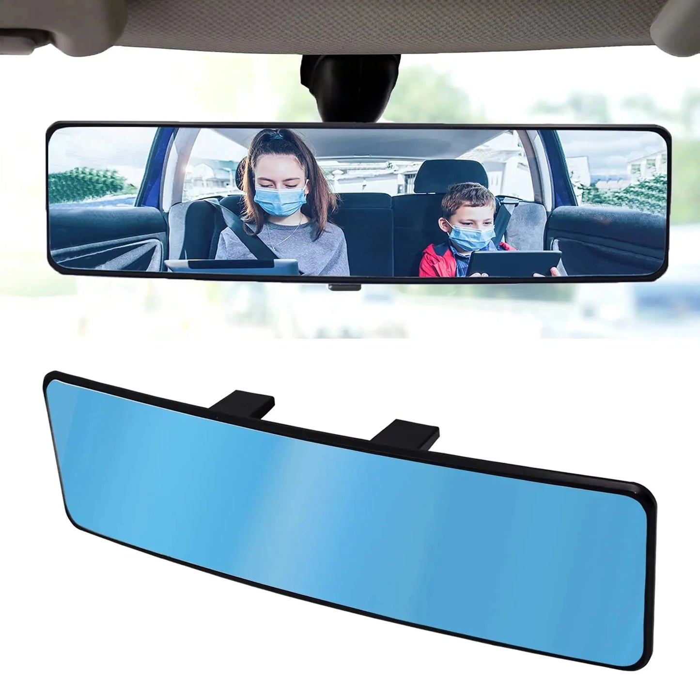 Car interior large field of view rear-view mirror anti-glare reversing auxiliary mirror Car modification wide-angle curved mirro