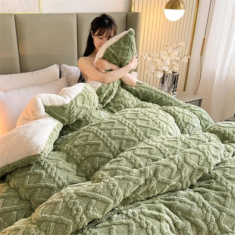New Super Thick Winter Warm Blanket for Bed Artificial Lamb Cashmere Weighted Blankets Soft Comfortable Warmth Quilt Comforter
