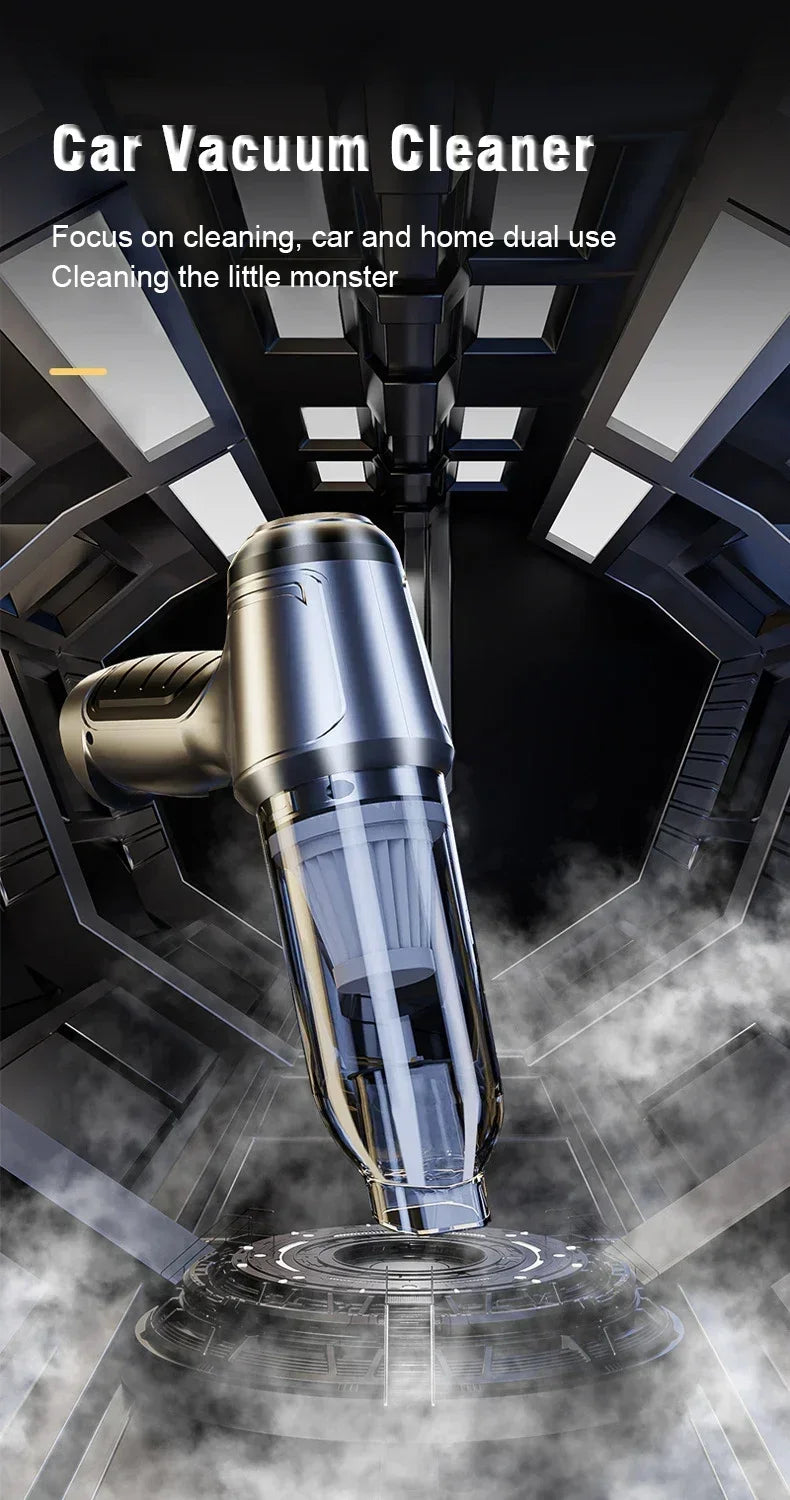 2024 12000Pa Wireless Hand-Held Vehicle Vacuum Handheld Mini Portable Robot Cleaner For Car Home Desktop Keyboard Cleaning