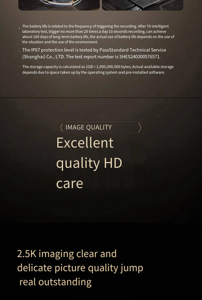 Xiaomi Mijia APP IP67 Waterproof 10000mah Battery Smart Outdoor IP Camera 2.5k HD  Wireless Security Infrared Night Vision Cam