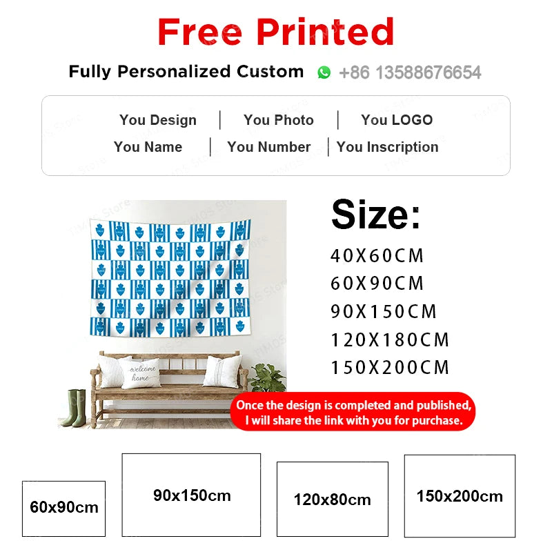 Wall Art Decor  Fabric Tapestry Wall Hanging  Living Room Bedroom Kitchen Dorm Decor Multi  Flag 3D printed pattern