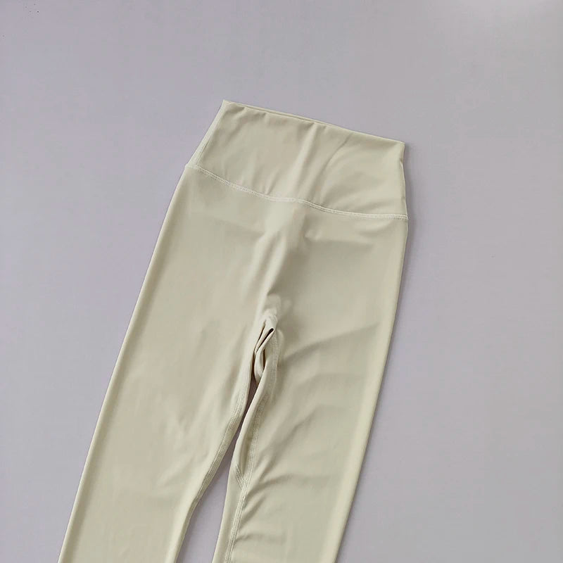 Yoga Pants Without Embarrassment and Nudity Women's High Waisted and Belly Closed Runningtight Fitting Traceless Fitness Legging