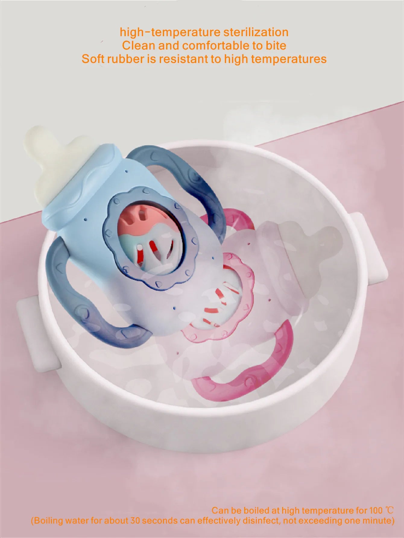 Baby Rattle Toy Milk Nursing Bottle Shaped Hand Bell Can Be Grabbed And Bitten Teether Newborn Can Bite Teether Newborn Gift