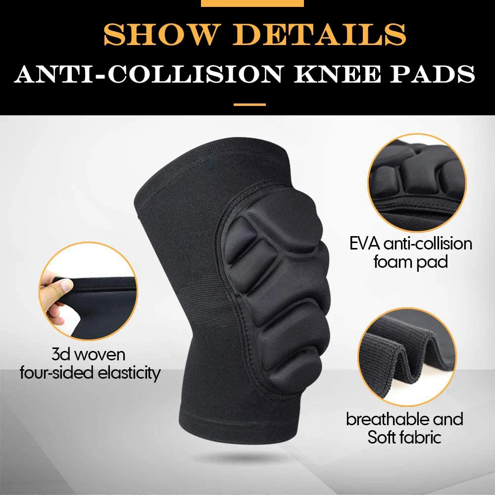 1Pair Premium Knee & Elbow Pads - Thick EVA Foam Protection for Sports & Work - Anti-Slip Design for Basketball/Volleyball/Work