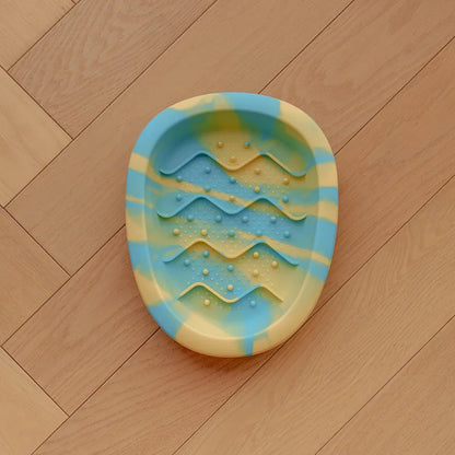 Slow Feeder Bowl for Dogs & Cats - Non-slip Silicone Pet Food Dish with Egg Design for Small Dogs & Kittens