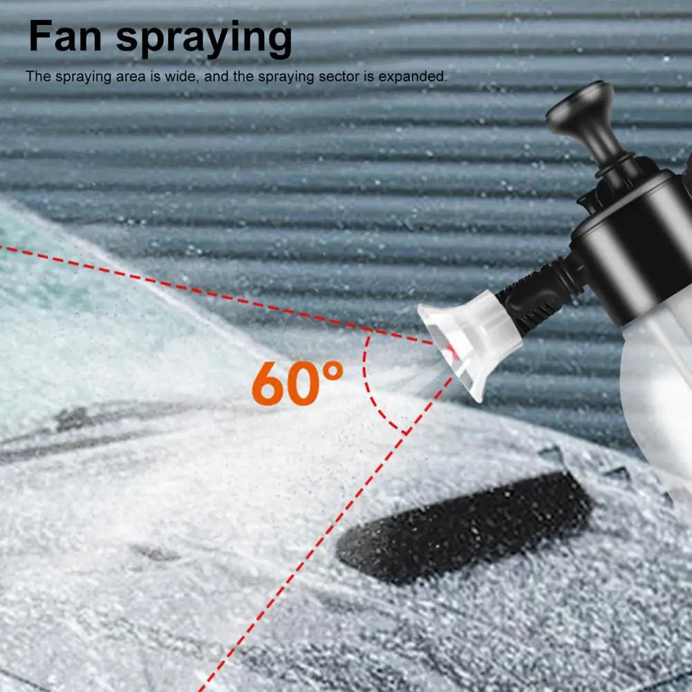 2L Pressure Sprayer Bottle With Ergonomic Handle Leakproof Hand Snow Foam Sprayer Water Pump Bottle With 2 Replacement Nozzles