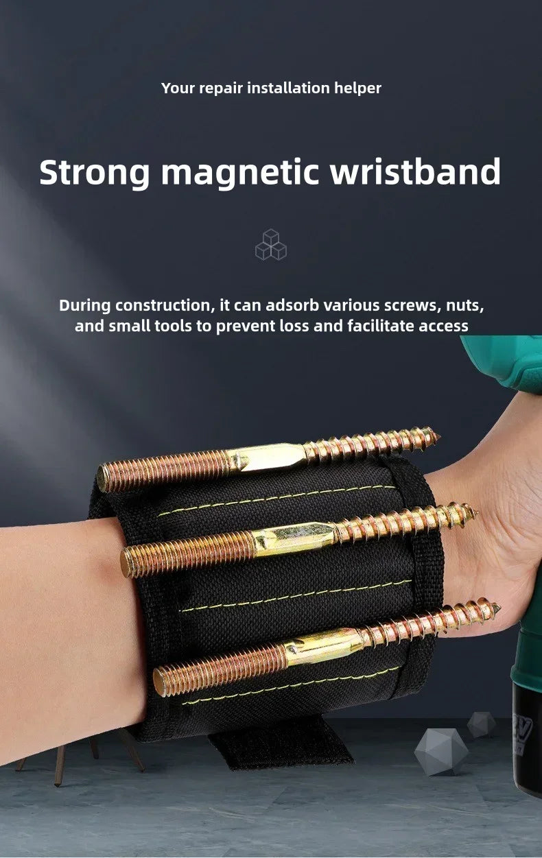Magnetic Wristband for Holding Screws Tool Kit Belt Household Strong Magnets Adsorbent Nails Drilling Bits Wrist Men Gadgets Bag