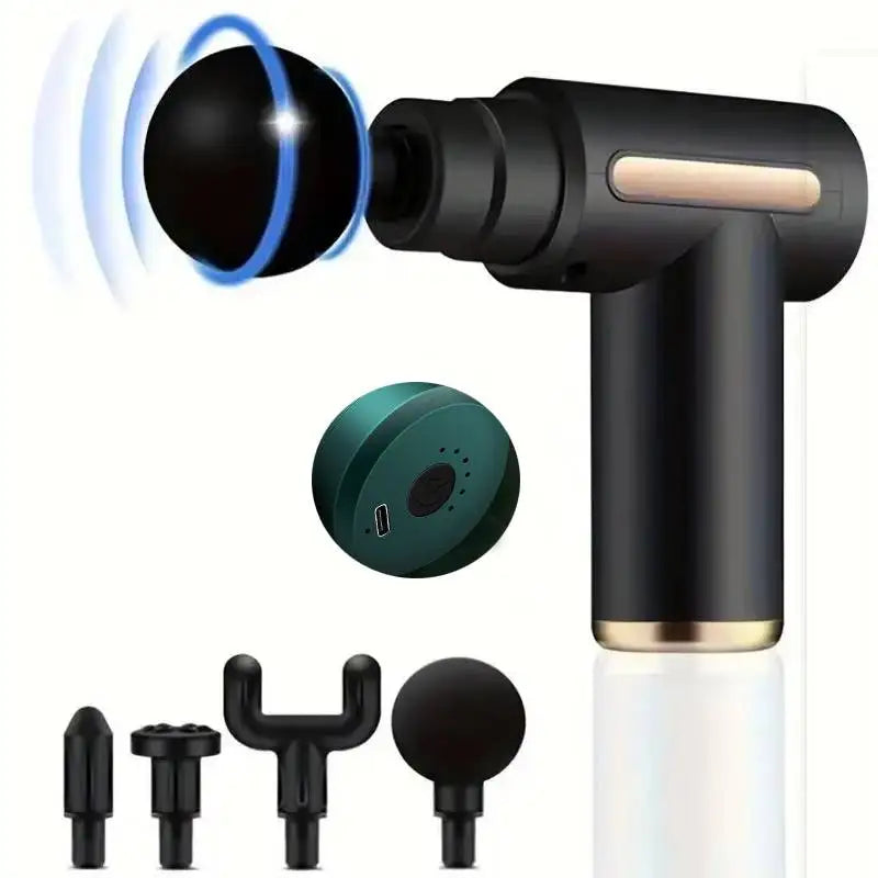 Portable Button Fascia Gun Deep Tissue Massage Mini Lightweight and Adjustable Speed Massage Equipment Suitable for the Body