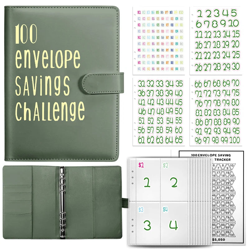 100 Envelope Cash Savings Challenge, Saving Challenge Envelop Book, Budget Envelope Financial Assistant, A5 Size Cash Binder