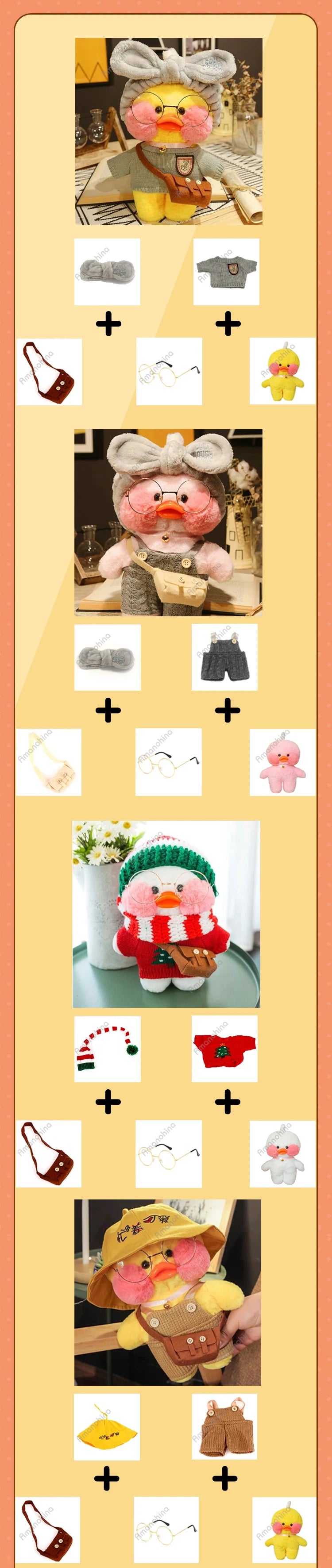 1set Clothes Suit Exquisite Soft Knitted Sweater DIY Accessories For 30cm Kawaii Yellow Duck Lalafanfan Plush Toys Stuffed Dolls