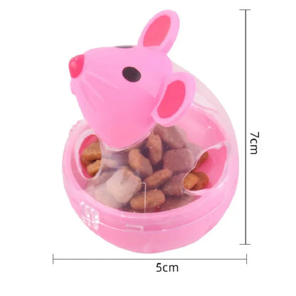 Cat Mice Food Tumbler Cat Food Toy Ball Interactive Cat Food Feeder Leak Food Interesting Plastic Cat Food Dispenser Treat Toy