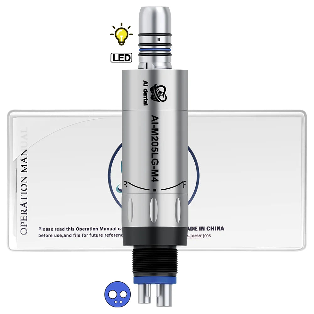 LED Illumination Dental Low Speed Air Motor With Micro Power Generator E-type 2/4/6 Hole Internal Water Spray AI-M205LG