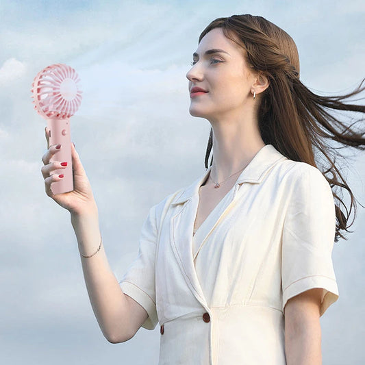 Portable Fans Handheld Mini Fan USB Rechargeable Fan Mini Desktop Air Cooler Outdoor Fan Cooling Travel Hand Fans