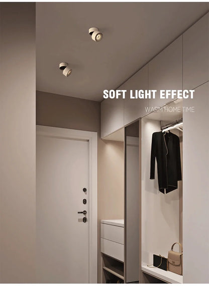 Led Spotlights Foldable Downlight Wall Spot Led Lamp Focos Ceiling Lamp Surface Mounted Indoor Lighting for Living Room Kitchen