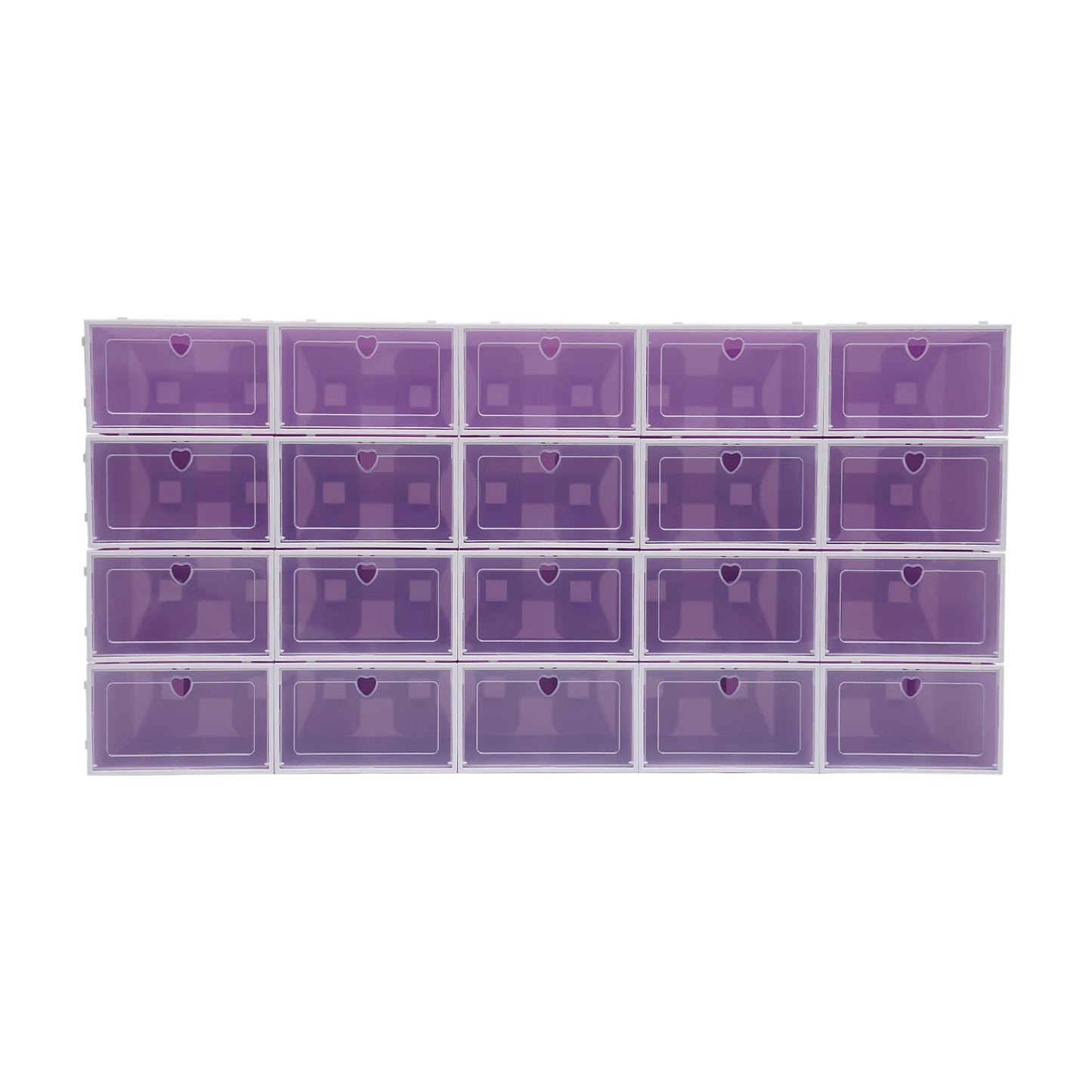 20Pcs Foldable Shoe Storage Boxes with Lids Transparent Stackable Containers Drawer Style PP Plastic Shoe Organizers