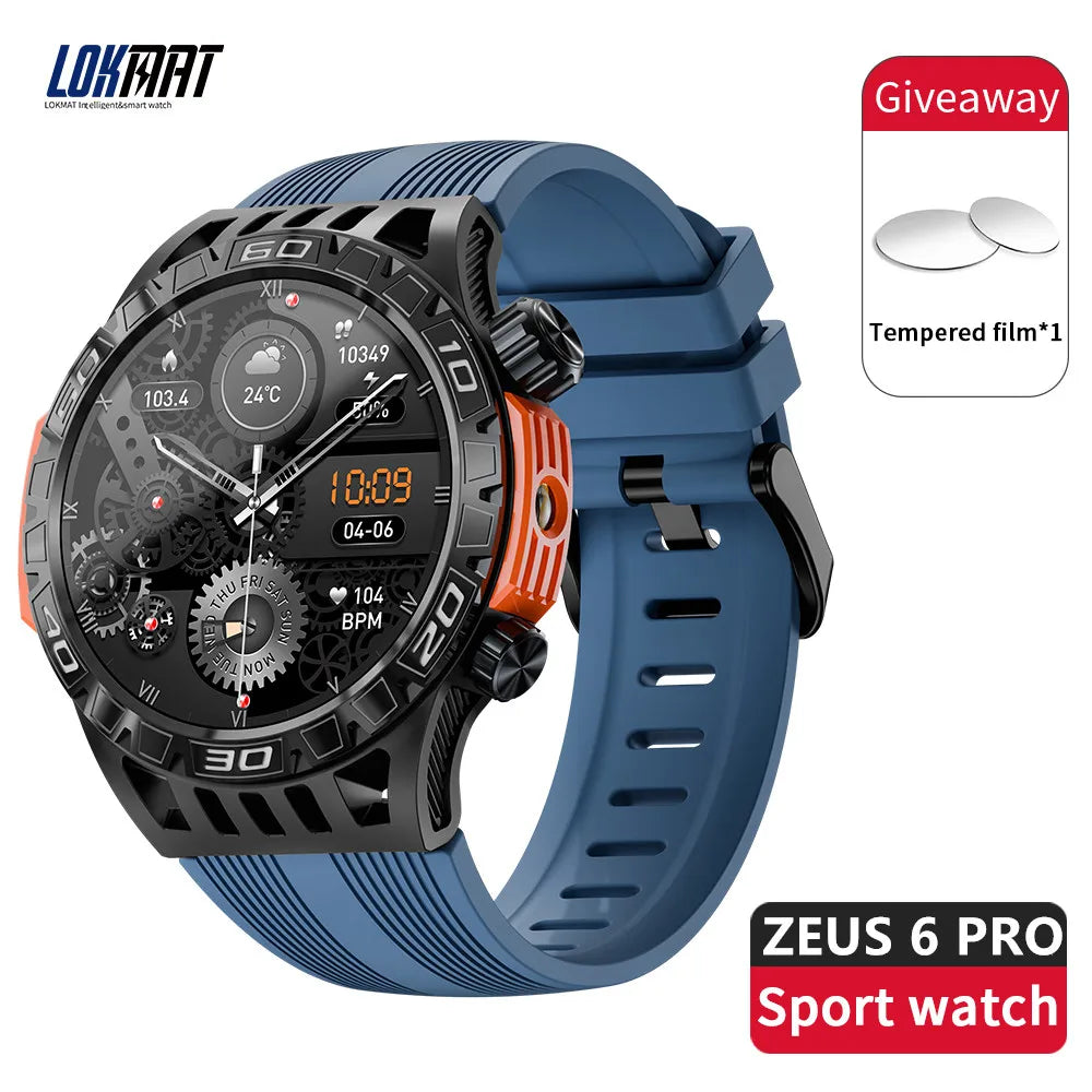 LOKMAT ZEUS 6 PRO Smart Watches Bluetooth Calls Flashlight Waterproof Smartwatches 1.46'' Screen Compass Sport Fitness Tracker