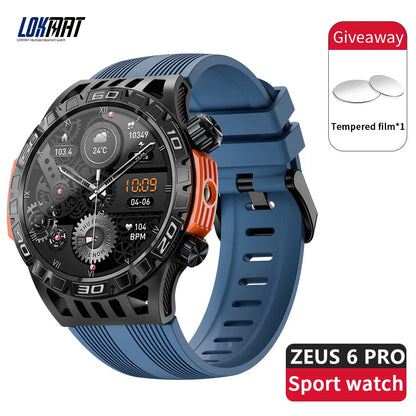 LOKMAT ZEUS 6 PRO Smart Watches Bluetooth Calls Flashlight Waterproof Smartwatches 1.46'' Screen Compass Sport Fitness Tracker