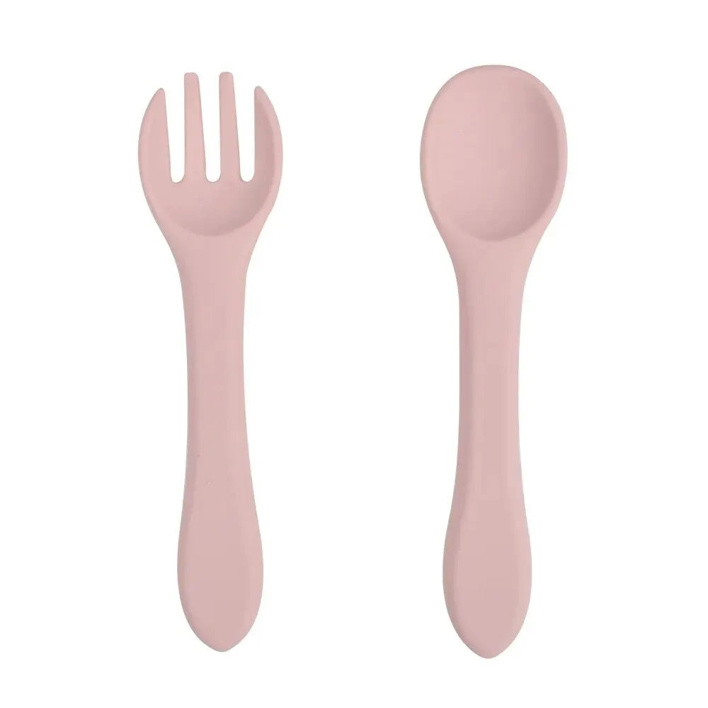 Food-grade Silicone Baby Products Baby Eating Spoon Training Water Spoon Children's Tableware Complementary Food Spoon Fork