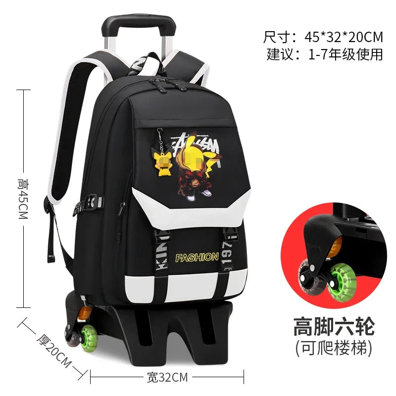 TAKARATOMY Backpack Trolley School Bag Pikachu School Bag Stationery Storage Backpack Multifunctional Travel Bag School Season
