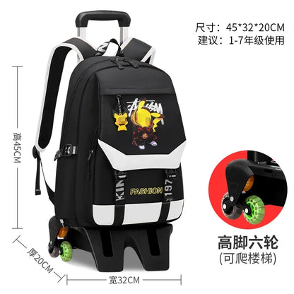 TAKARATOMY Backpack Trolley School Bag Pikachu School Bag Stationery Storage Backpack Multifunctional Travel Bag School Season