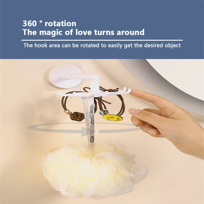 Upgraded Multi-function Rotatable 7-claw Hook 360 ° Seamless Punch Free Hook Kitchen Storage Hook Self Adhesive Bath Hooks