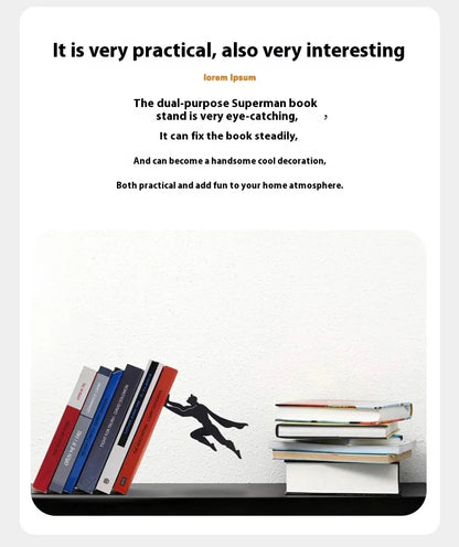 Creative Superman Metal Bookshelf Book Stand Creative Book Block Book Shelves Book Shelves Desk Book Storage Decorative Gift