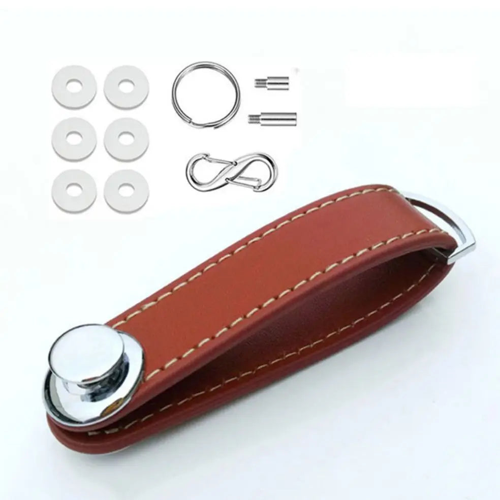 Car Key Pouch Bag Case Wallet Holder Chain Key Wallet Ring Collector Housekeeper Pocket Key Organizer Smart Leather Keychain