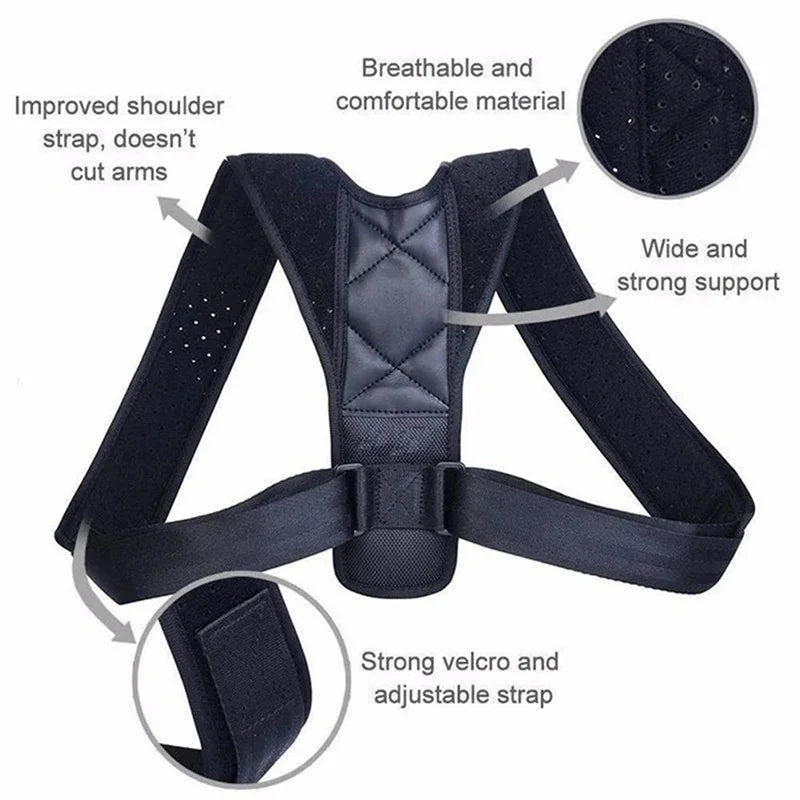 Back Posture Correction Belt Hunchback Prevention Correction of Sitting Posture Unisex Breathable Body Shaping