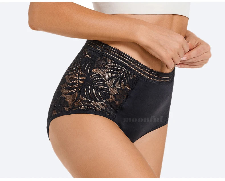 Menstrual Panties Woman High Waist Menstrual Cycle Absorbent Underwear Leak Proof Menstrual Briefs Period Underwear Heavy Flow