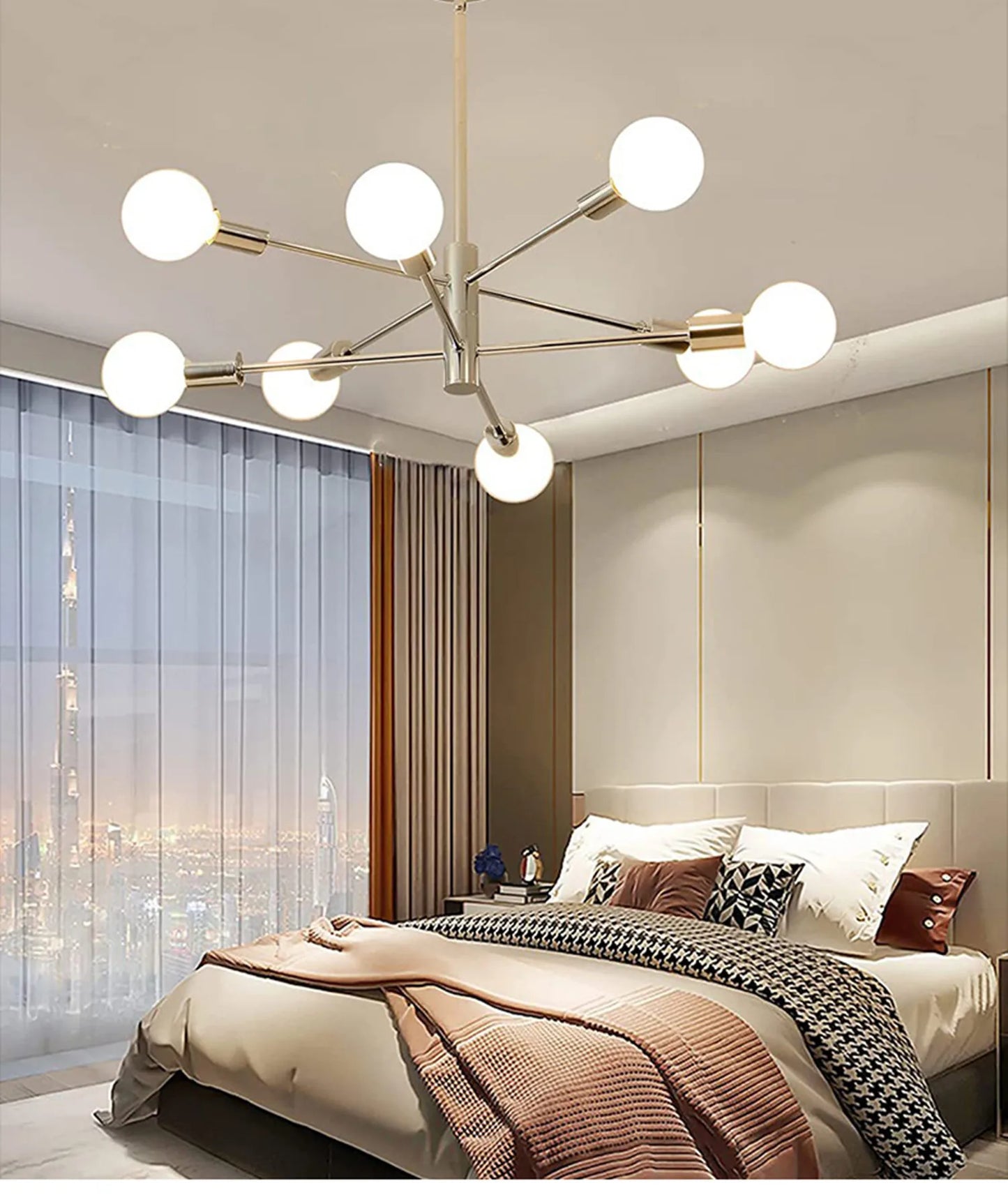 Decorative Living Room Chandelier Light 6/8/10/12 Lamps Heads Modern E27 Ceiling Chandelier Dining Room Bedroom Chandelier Lamp