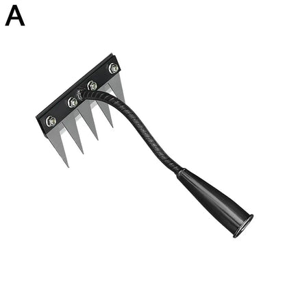 5/6/7/8 Teeth Agricultural Rake Soil Loosening Weeding Tool Manganese Steel Garden Weeding Rake Multi-use Agricultural Straw Hoe