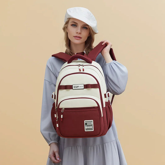 Schoolbags for Junior High School Girls with Good Looks, Korean Style Large Capacity College Style Backpacks for Women