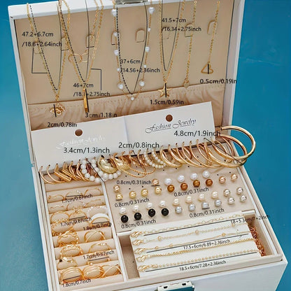 86 Pcs Jewelry Set Including Necklaces, Earrings, Rings, with Everyday Clothing, Party Accessories (no Box)