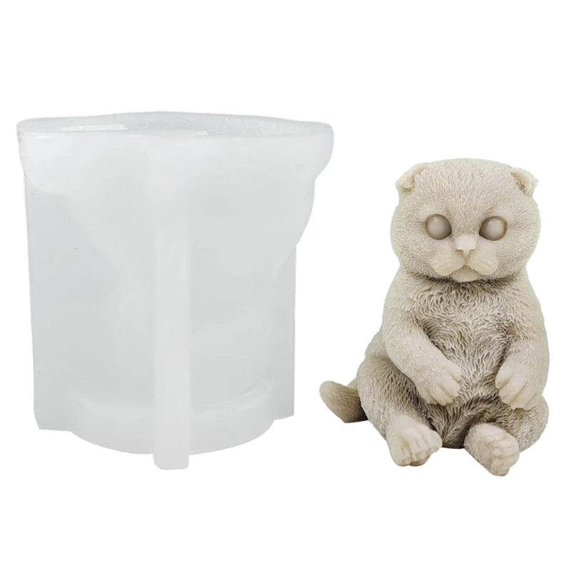 3D Dog Mold Beautiful Scented Candles Silicone Mold Craft