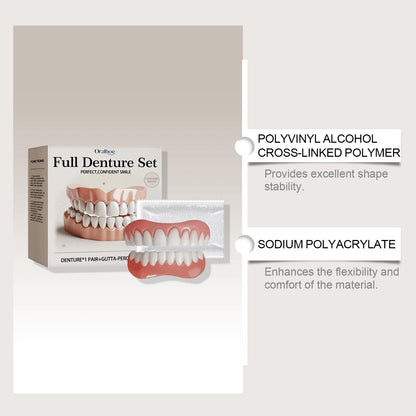 Silicone False Teeth Upper Lower Veneers Dentures Whitening Fake Teeth Confident Smile Comfortable Fit Teeth Orthodontic Tools