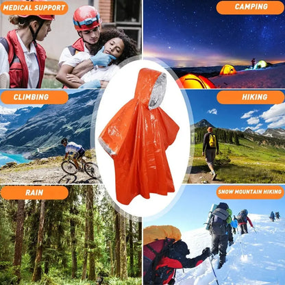 Outdoor Multifunction Raincoat Camping Raincoat Waterproof Survival Emergency Reflective Clothing Camping Gear