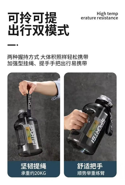 Large-capacity water bottle, ton-ton bucket, men's sports water bottle, fitness water bucket, big-bellied cup, dunchun bucket, s