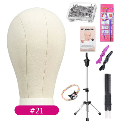 Canvas Block Head Kit Training Mannequin Wig Head Display Styling Mannequin Manikin Head Wig Stand wig head Stand