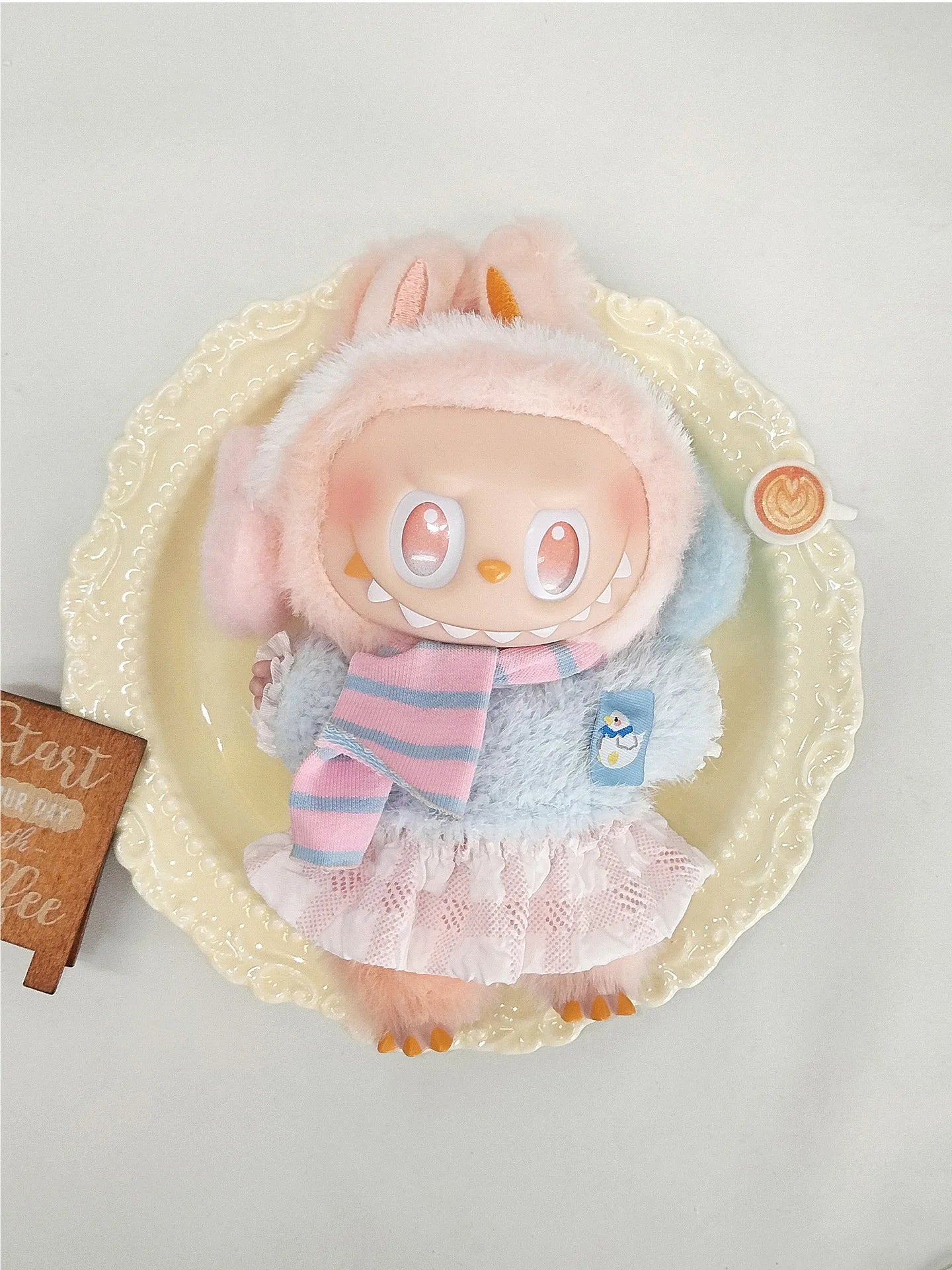 Labubu's Third-generation Baby Clothes, Labubu 3.0 Baby Clothes, Sitting Party Clothes, Blind Box Clothes, 17cm