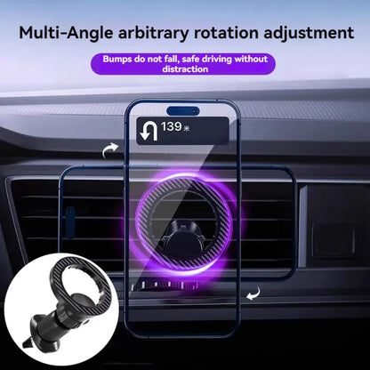 Magnetic Base Phone Holder Stabilize Rotatable Car Mobile Phone Stand Universal Smooth Surface Air Vent Clip Mount Stand