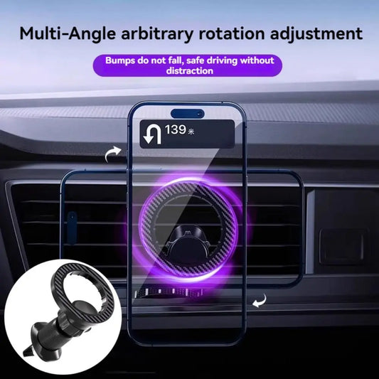 Magnetic Base Phone Holder Stabilize Rotatable Car Mobile Phone Stand Universal Smooth Surface Air Vent Clip Mount Stand
