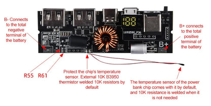 3S/4S/5S Bidirectional PD Power Bank Module – 6 Port 65W~100W Fast Charge DIY Mobile Power Motherboard Kit